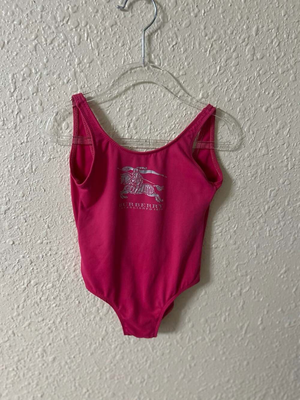 Burberry Children's Pink Logo Print One-Piece Swimsuit Size 3Y/98cm